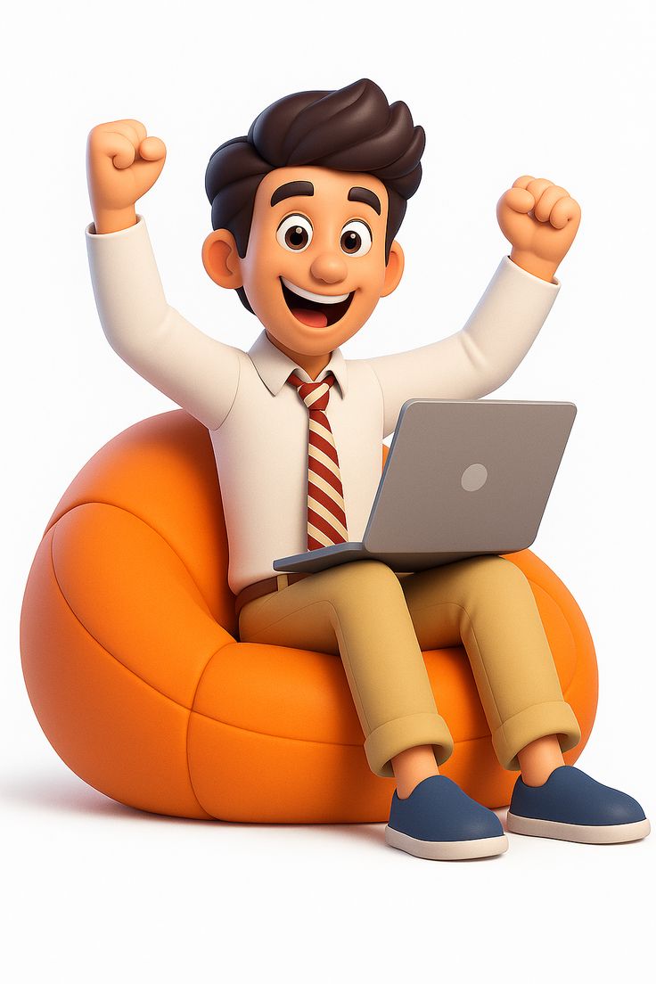 Happy digital marketer working on laptop celebrating online business success